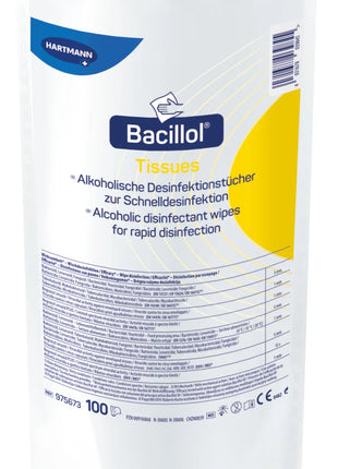 BODE Bacillol® Tissues, Nachfüllbeutel à 100 Tücher Hartmann