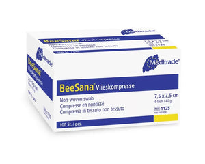 BeeSana® Vlieskompresse, unsteril, 4- fach, 30 g, 100 Stück Meditrade