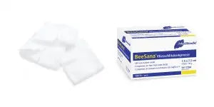 BeeSana® Vliesschlitzkompresse, steril, 6- fach, 30 g, 10 x 10 cm Meditrade