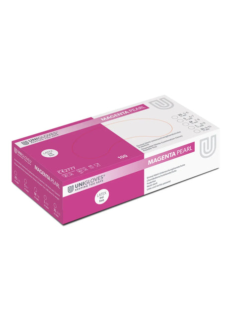 Unigloves MAGENTA PEARL Einmal- Untersuchungshandschuhe aus Nitril Unigloves