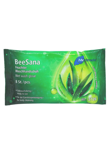 Waschhandschuh feucht BeeSana 8 Stück Meditrade