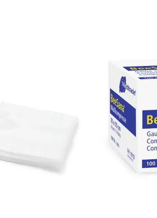 BeeSana® Mullkompresse, ohne RöKo, 12-fach, unsteril, 7,5 x 7,5 cm, zu 10 Stk vorgezählt - A+M Care