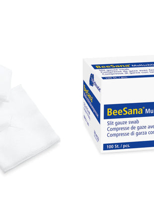 BeeSana® Mullschlitzkompresse, steril, 12- fach, 2 Stück - A+M Care