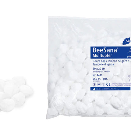 BeeSana® Mulltupfer, ohne RöKo, steril, 30 x 40 cm, Rundform, 2+3 Stk - A+M Care