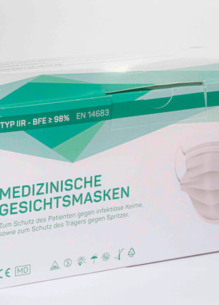 Medizinische Gesichtsmasken Typ IIR apfelgrün, VPE 50 - A+M Care