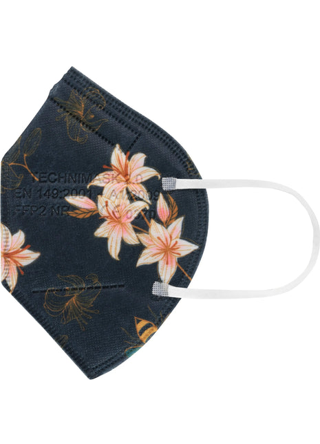 FFP2 Atemschutzmasken, TECHNIMASK 2.0 Blumen dunkelblau VPE 15 TechniSat Digital GmbH