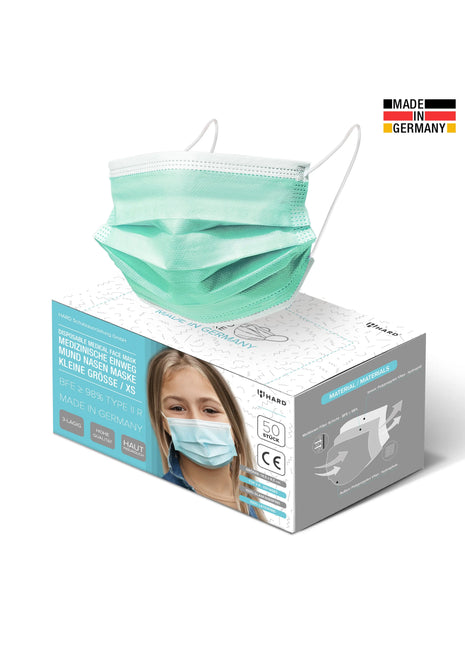 Kinder MNS 50x Mundschutz Grün - A+M Care