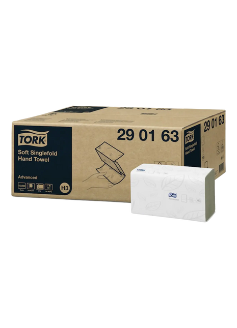 Tork Papier Falthandtücher, 2-lagig, Zick-Zack-Falzung, weiß, 3750 Blatt - A+M Care